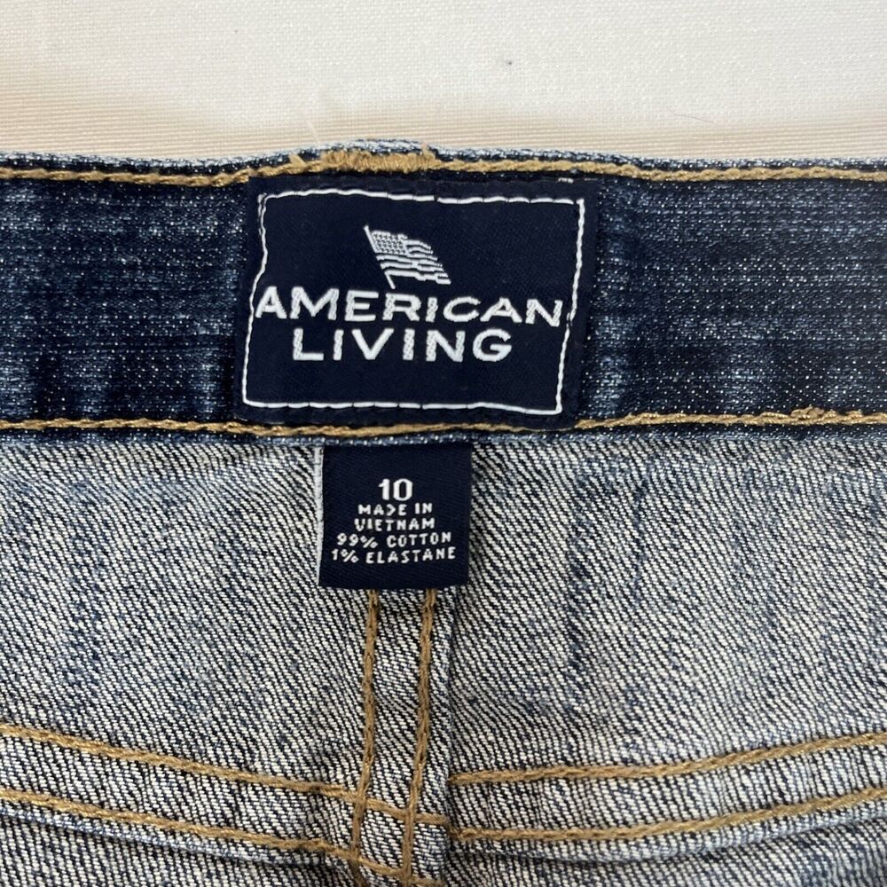 American Living Denim Midi Skirt Size 10 Front and Back Pockets - Picture 4 of 7